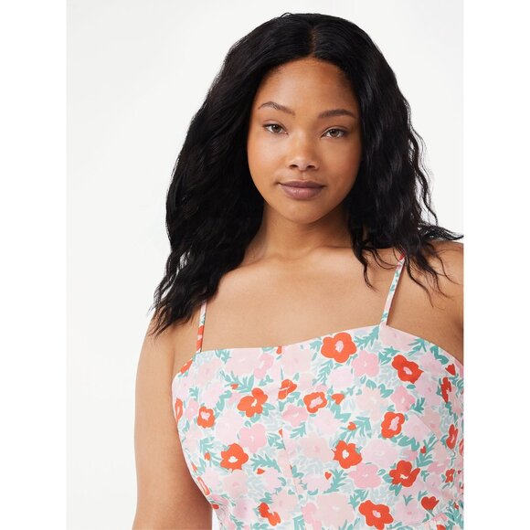 Free Assembly Women's Floral Tiered Midi Dress with Tie Back Size XXL - Picture 4 of 15